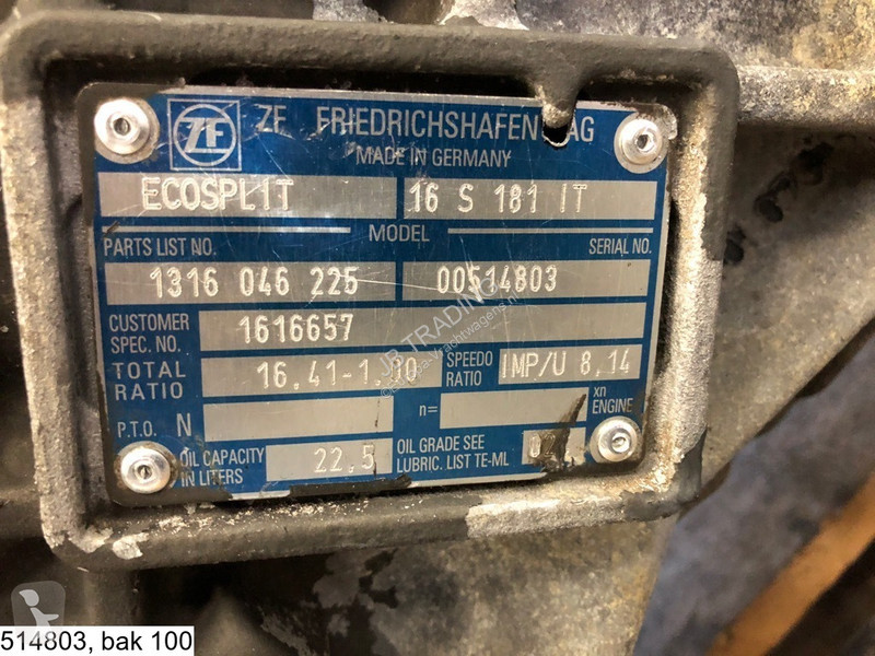 Reservdelar lastbilar ZF ECOSPLIT 16 S 181 IT,...