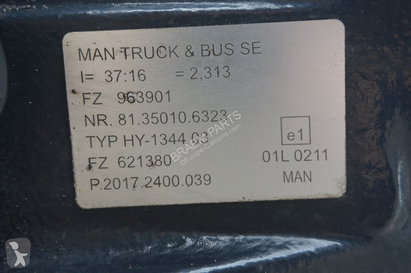 Reservdelar lastbilar MAN HY-1344-03 37/16 I=2.31