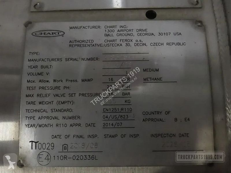 Peças pesados Scania 28587 LNG tank 352L