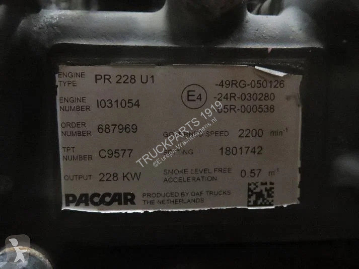DAF Engines & Parts Motor DAF PR228 U1 Euro5...