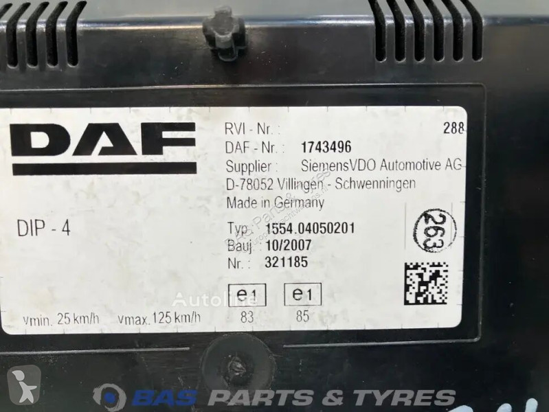 قطع غيار الآليات الثقيلة DAF Controlpanel
