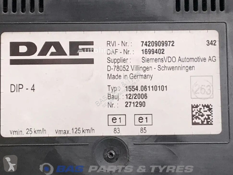 Pièces poids lourds DAF Controlpanel