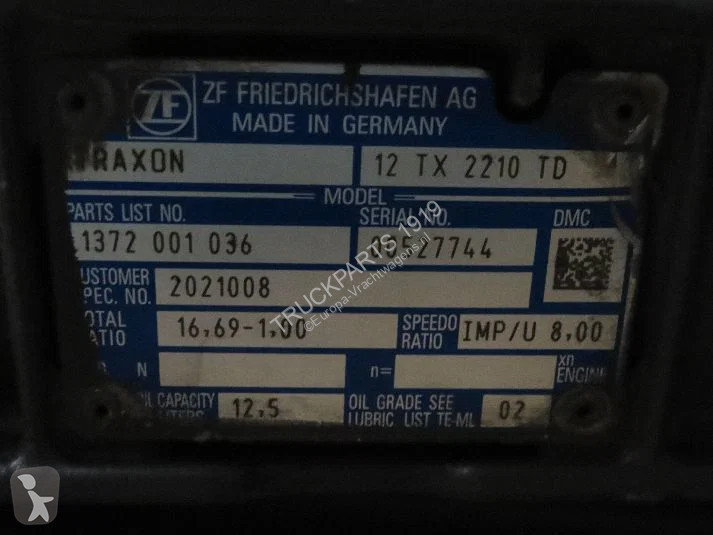 Vrachtwagenonderdelen ZF Gearbox & Clutch Parts...