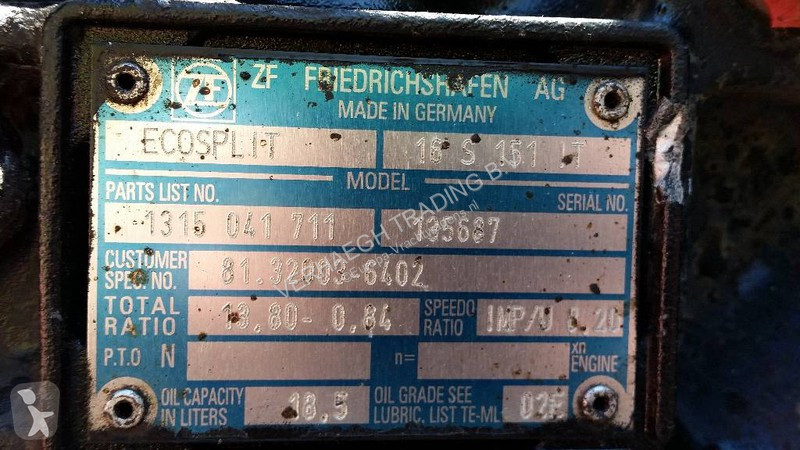 Náhradní díly pro kamiony ZF ecosplit 16S151IT