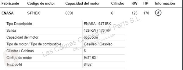 Reservedele til lastbil Pegaso Moteur Motor...