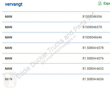 Reservdelar lastbilar MAN 81.50804-6578...