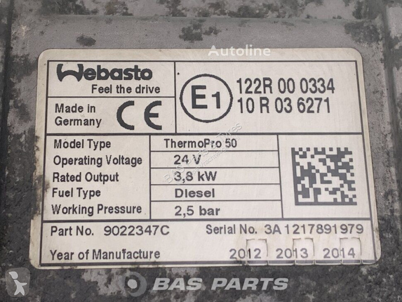 قطع غيار الآليات الثقيلة Webasto TP50 Parking