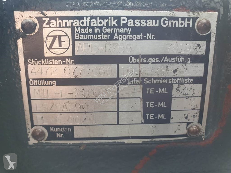 قطع غيار الأشغال العمومية ZF APL-R755 - Ahlmann...