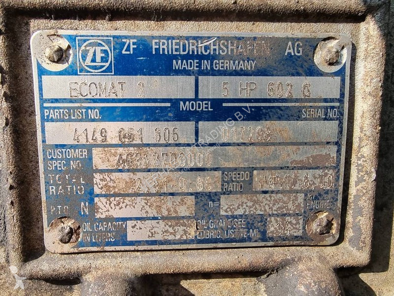 Reservdelar lastbilar ZF Ecomat 2 5 HP 602C