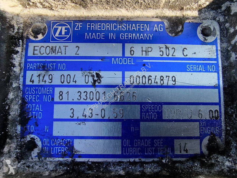 Repuestos para camiones ZF Ecomat 2 6 HP 502C