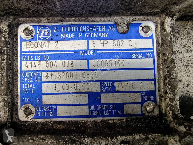 Reservdelar lastbilar ZF Ecomat 2 6 HP 502C