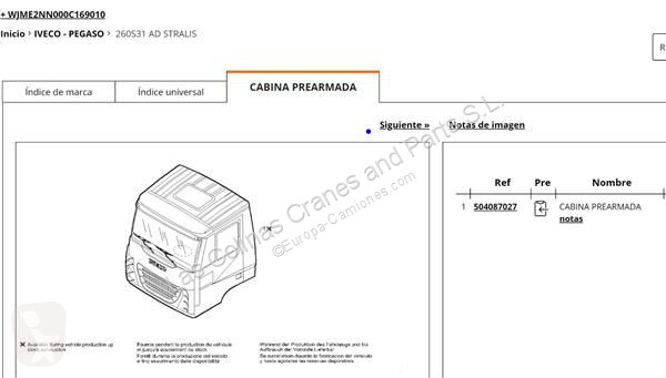 Reservdelar lastbilar Iveco Cabine pour camion...