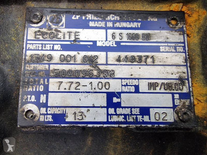 Reservdelar lastbilar ZF 6 S 1600 BO