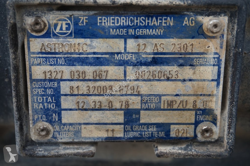 Reservdelar lastbilar ZF 12AS2301OD TGA...