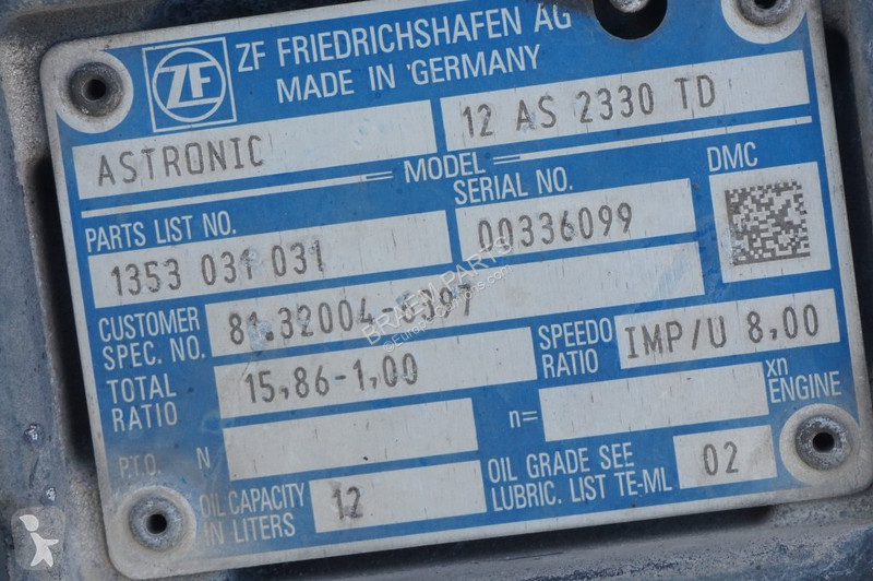 Reservdelar lastbilar ZF 12AS2330DD TGS...
