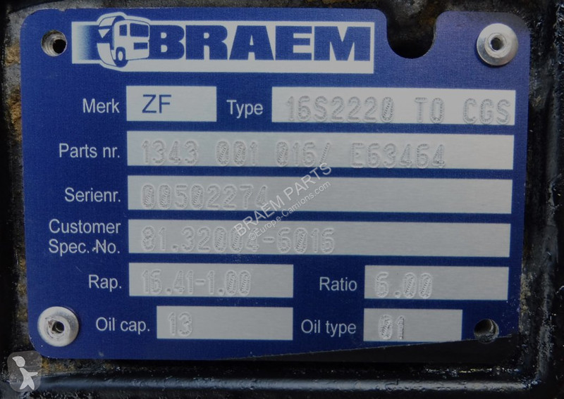 قطع غيار الآليات الثقيلة ZF 16S2220TD CGS M10...