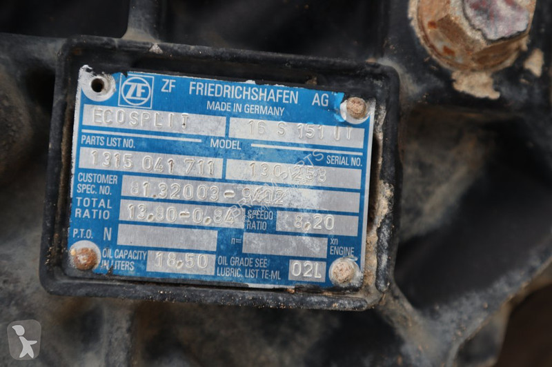 Reservdelar lastbilar ZF 16S151OD+INT F2000...