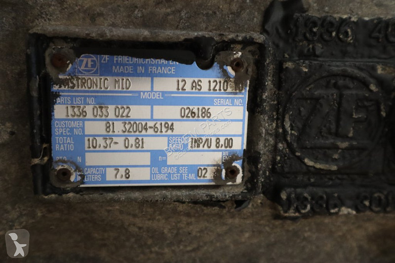 قطع غيار الآليات الثقيلة ZF 12AS1210OD TGM...