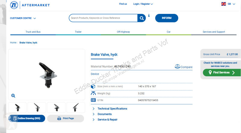 قطع غيار الآليات الثقيلة  WABCO 4674061240...