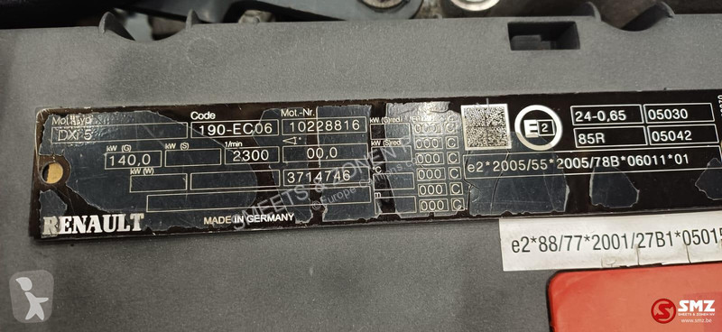 قطع غيار الآليات الثقيلة Renault Occ motor DXI5...
