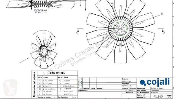 قطع غيار الآليات الثقيلة Scania Ventilateur de...