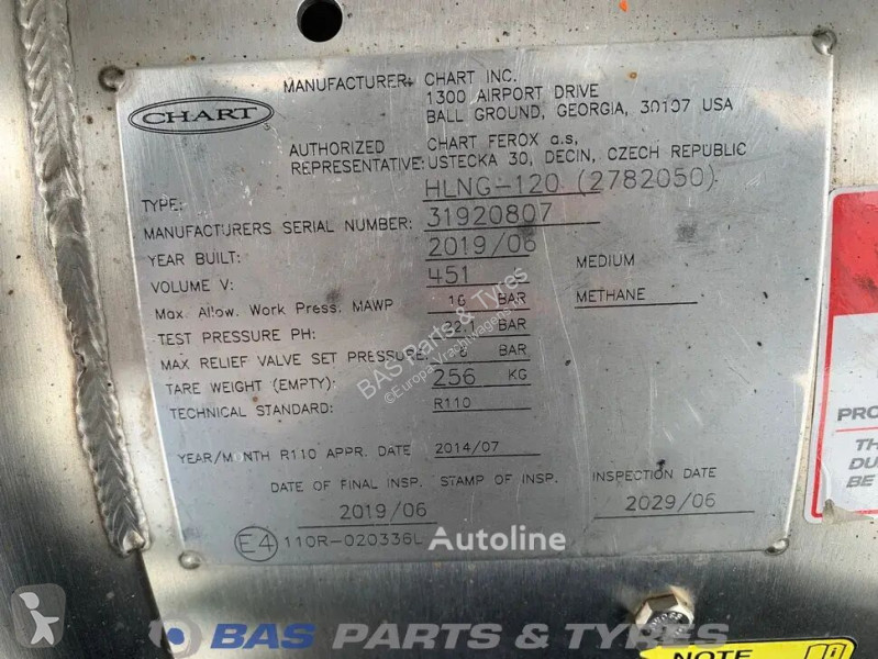 قطع غيار الآليات الثقيلة Scania LNG tank 406 Liter