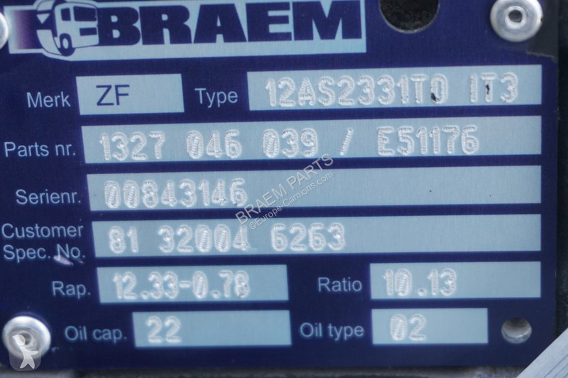 Reservdelar lastbilar ZF 12AS2331OD+IT3