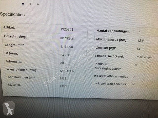 قطع غيار الآليات الثقيلة DAF 1925751 LUCHTKETEL...