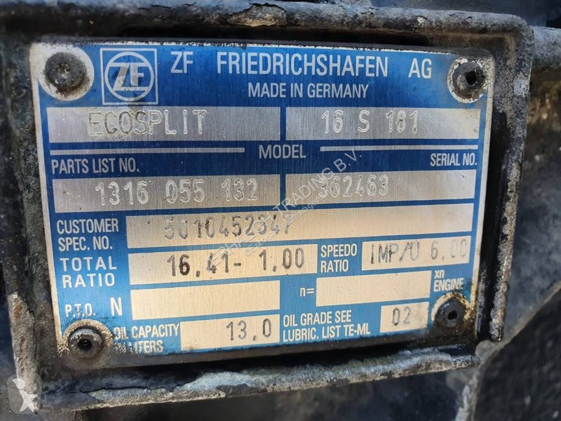 Ricambio per autocarri ZF ECOSPLIT 16 S 181