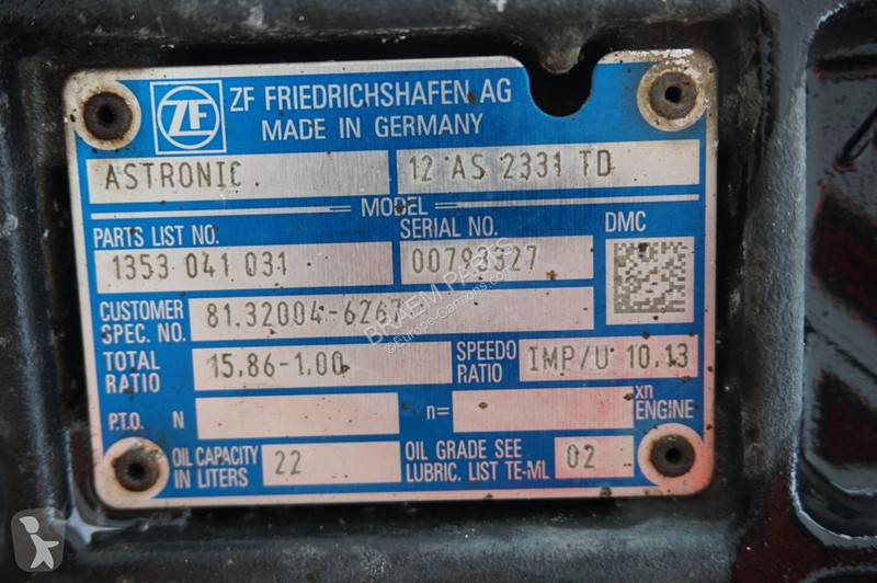 Reservdelar lastbilar ZF 12AS2331DD+INT3  81...