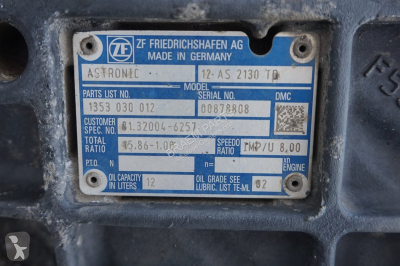 Reservdelar lastbilar ZF 12AS2130DD TGX