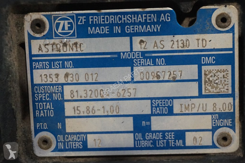 Reservdelar lastbilar ZF 12AS2130DD TGS...
