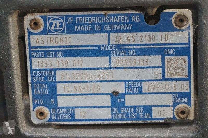 Reservdelar lastbilar ZF 12AS2130DD  81.32004-6257