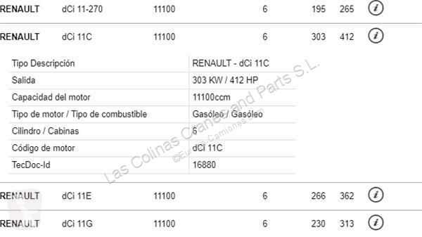 Vrachtwagenonderdelen Renault Moteur Motor...