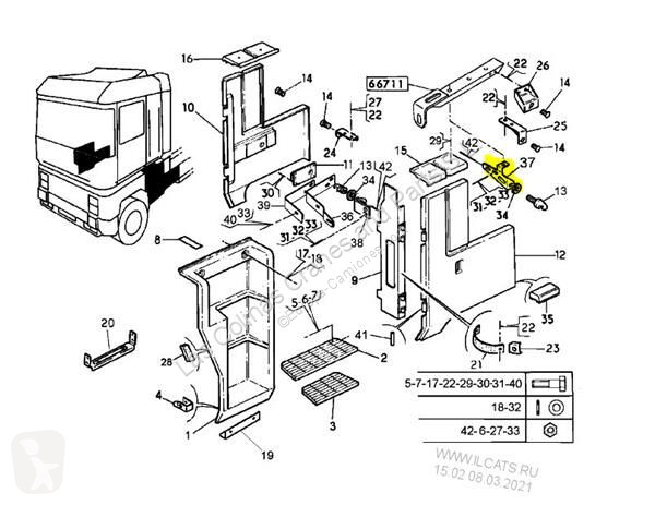 Pièces poids lourds Renault Fixations Soporte...