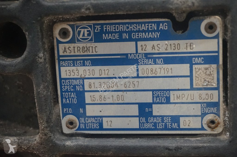 Vrachtwagenonderdelen ZF 12AS2130DD TGS...