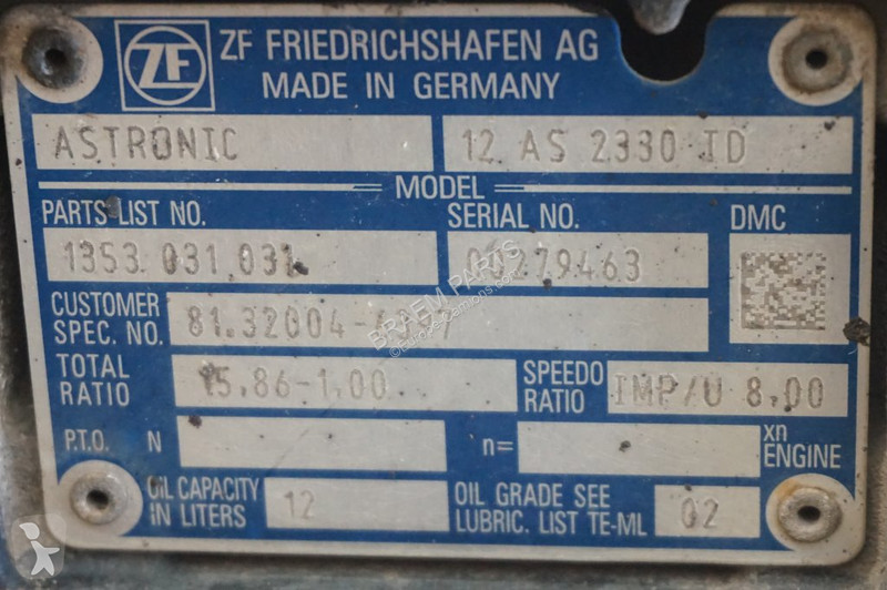 Reservdelar lastbilar ZF 12AS2330DD TGX...
