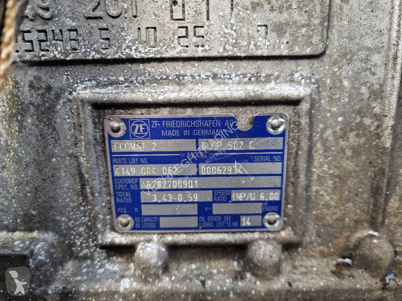 قطع غيار الآليات الثقيلة ZF Ecomat 2 6 HP 502 C
