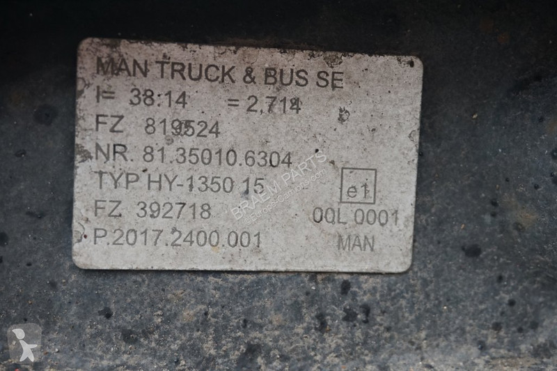 Reservdelar lastbilar MAN HY-1350-15 38/14