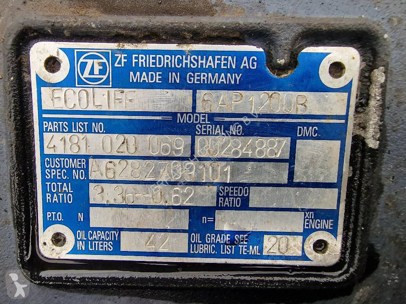 Części ciężarówki ZF Ecolife 6 AP 1200 B