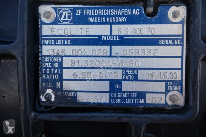 Reservdelar lastbilar ZF 6S800OD TGL...