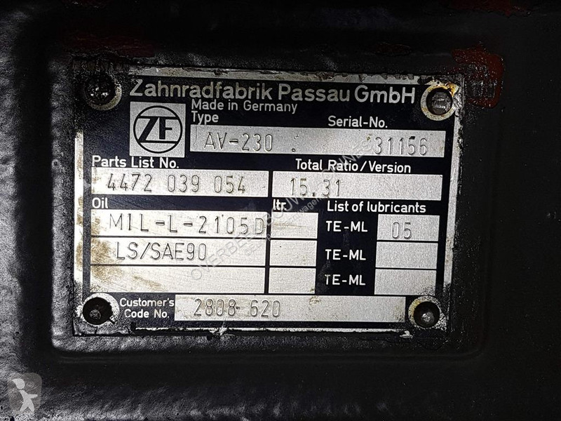 Náhradní díly pro kamiony ZF AV-230 - Axle...