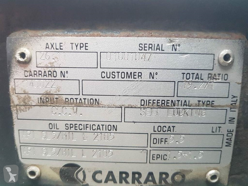 قطع غيار الآليات الثقيلة Carraro...