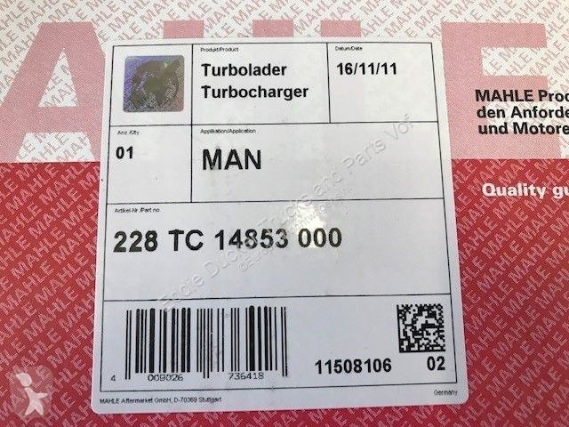 Reservdelar lastbilar MAN 51.09100-7299 TURBO...