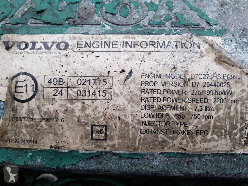 Reservdelar lastbilar Volvo D7C
