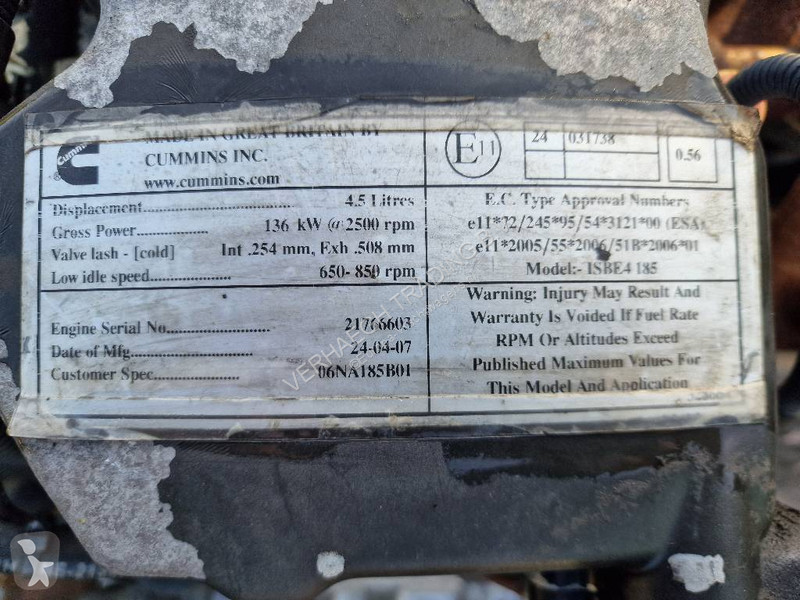 Pièces poids lourds Cummins ISBE4 185