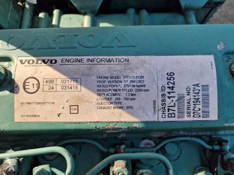 Vrachtwagenonderdelen Volvo D7C275 EC99