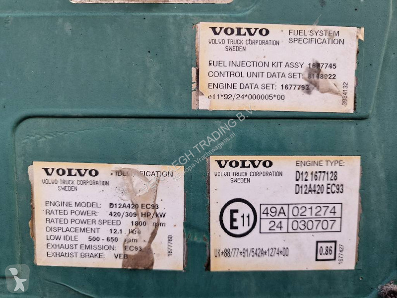 Náhradní díly pro kamiony Volvo D12A420 EC93