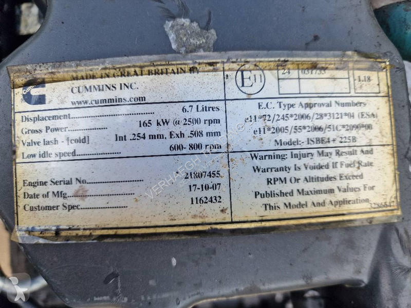 Pièces poids lourds Cummins ISBE4+225B