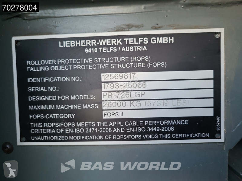 Bulldozer Liebherr 726 LGP RIPPER VALVE